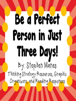 cover image of Be a Perfect Person in Just Three Days